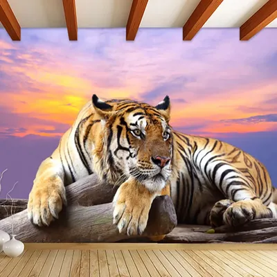 Индивидуальные 3D тигр животных Обои большой росписи Спальня Гостиная диван  Задний план 3D фото обоев Papel де сравнению | AliExpress