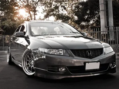 Фото Honda accord Acura TSX stance вид сзади Автомобили 5760x3679