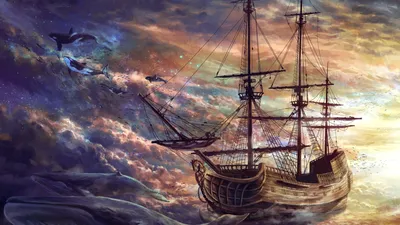 Обои корабль, шторм, волны, якорь, фотошоп картинки на рабочий стол, фото  скачать бесплатно