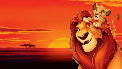 Обои на рабочий стол Симба и Нала герои из мультфильма Король лев / Tthe  lion king, обои для рабочего стола, скачать обои, обои бесплатно