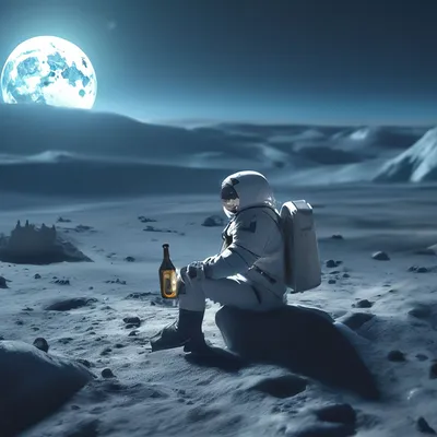 Потерянный,забытый космонавт на луне…» — создано в Шедевруме