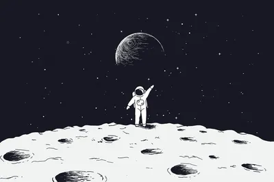 Модульная картина космонавт на луне – ART-VEK