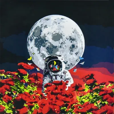 Одарим Глянцевый постер Космонавт на Луне dab д