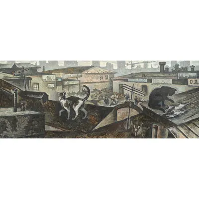 Черный кот на крыше и на стенах: стрит-арт бельгийского художника | Арт с  котом | Дзен