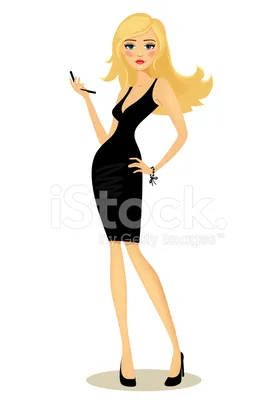 Гламурная Блондинка Девочка Держит Мобильный Телефон Стоковый Вектор |  FreeImages