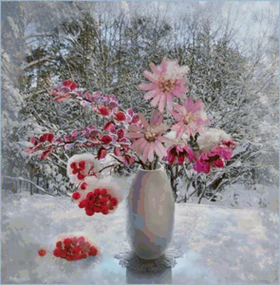 Цветы в снегу (Много фото) - treepics.ru