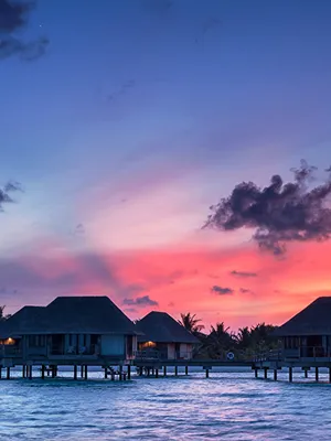 Picture Maldives Bungalow Nature Tropics sunrise and sunset 600x800