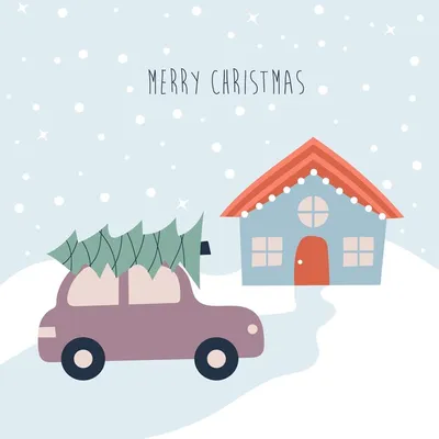 Рождественская елка на крыше, взгляд со стороны загрузки автомобиля -  будьте матерью и Иллюстрация вектора - иллюстрации насчитывающей собака,  художничества: 104172695