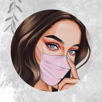 Арт в медицинской маске на аватарку | Рисунки девушки, Рисунки, Визитки  визажистов