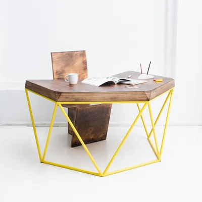 Рабочий стол в стиле лофт из дерева и металла - цена