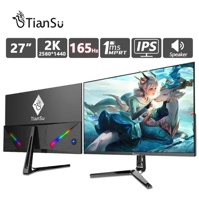 TIANSU 27 дюймов Монитор 165 Гц 2K HDMI 240 Гц Игровой компьютерный монитор  144 Гц DP 16:9 Рабочий стол IPS экран Аудио Full HD Геймерский дисплей |  AliExpress