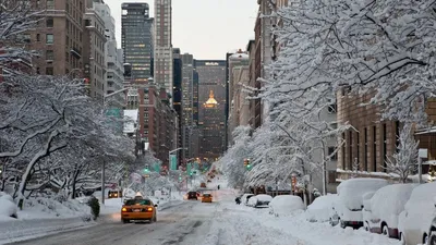 Обои на рабочий стол Зима в Нью-Йорке / New York, обои для рабочего стола,  скачать обои, обои бесплатно