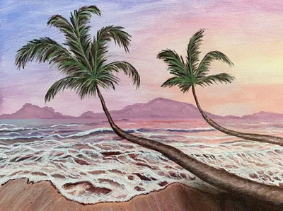 Картина по номерам \"Пальмы на берегу\"