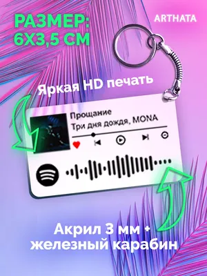 Arthata-spotify постер Спотифай постер Спотифай Брелок Три дня дождя MONA -  Прощание