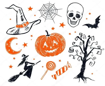 Простые иконы на Хэллоуин Векторное изображение ©juliarstudio 226531330
