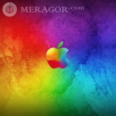 MERAGOR | Apple логотип на радужном фоне на аву