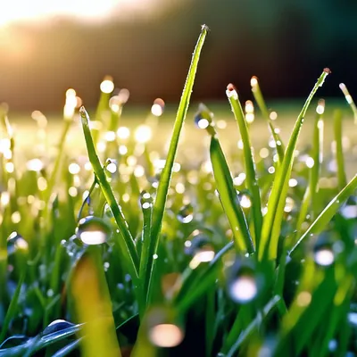 Утренняя роса на траве - Рассветы - Фото галерея - Галерейка