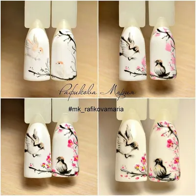 Маникюр \"Сакура\": весенний дизайн ногтей с цветущей вишней | Мир идей | Дзен