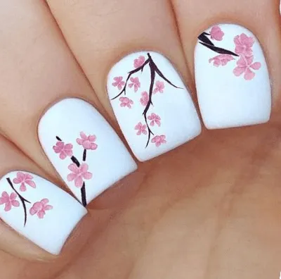Сакура на ногтях | Cherry Blossom Nails Tutorial - YouTube