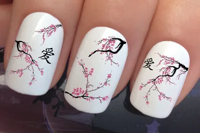 Дизайн ГЕЛЬ ЛАКАМИ \"Ветка Сакуры\" | Рисунок на ногтях цветы | Урок росписи  ногтей | One Stroke - YouTube