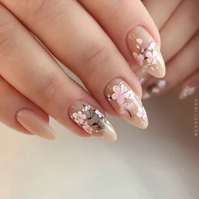 Наклейки для ногтей Sakura, 12 шт., розовые вишневые цветы, весенний  цветок, лист, водные переводки для маникюра, слайдер, украшения для ногтей  | AliExpress