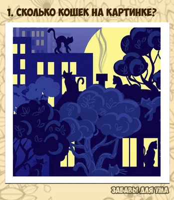 Сколько же кошек на картинке? Так и не могу сосчитать. Выпуск 12 | Забавы  для ума | Дзен