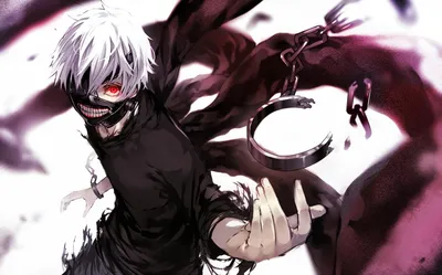 Обои Аниме Tokyo Ghoul, обои для рабочего стола, фотографии аниме, tokyo  ghoul, канеки, кен, art, kaneki, ken, токийский, гуль, anime, белые,  волосы, красный, глаз, маска, tokyo, ghoul Обои для рабочего стола, скачать