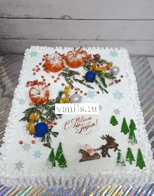 Торт на Новый год - заказать по цене 1200 руб. за 1кг с доставкой в Липецке
