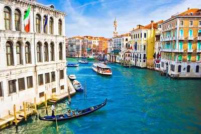 Картинка Италия Венеция река гондолы обои на рабочий стол