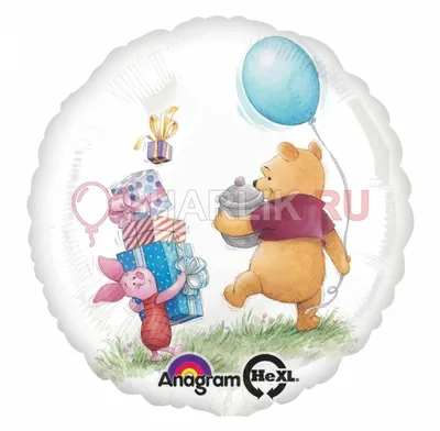 Раскраска Винни на воздушном шаре | Раскраски из мультфильма Винни Пух  (Winnie the Pooh)