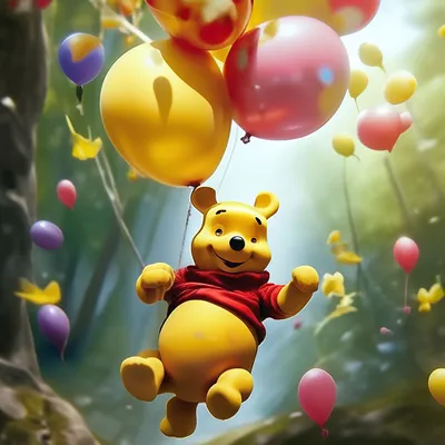 Футаж Винни Пух.Винни Пух на шарике.Footage Winnie the Pooh. - YouTube