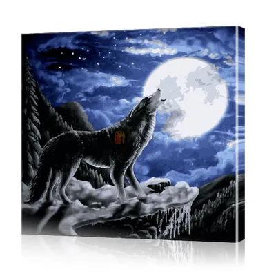 Наклейка на авто Силуэт волк воет на луну лес луна гора - купить по  выгодным ценам в интернет-магазине OZON (714437264)