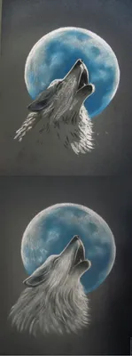 Термонаклейка Волк воющий на луну, термоперенос на ткань - купить  аппликацию, принт, термотрансфер, термоперенос на футболку и н