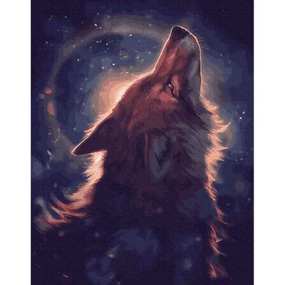 Купить Мужская футболка «Волк воет на луну - Wolf howling on the moon» (S  за 1190р. с доставкой