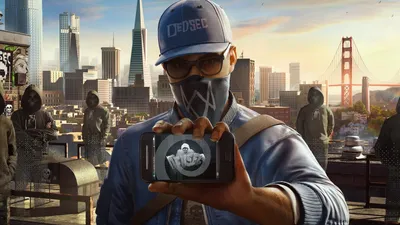 Картинка Watch Dogs 2 Парни Marcus Holloway компьютерная 1920x1080