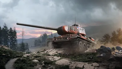 Photo World of Tanks tank IS-7 mountain 3D Graphics Games 1366x768