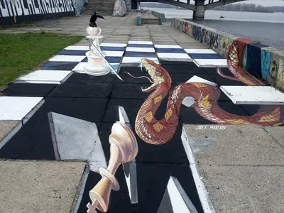 Revenge\" 3d painting in Kiev, Ukraine - 3d street painting by Alex Maksiov