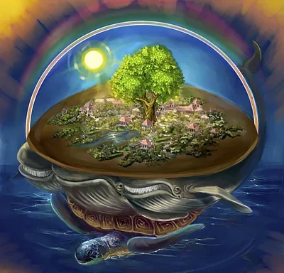 Земля на 3 китах иллюстрация штока. иллюстрации насчитывающей земля -  98641584