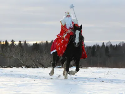 Обои дед мороз уже близко, дед мороз, скачет, поле, снег, зима, granddad,  frost, santa claus is near, santa claus, ride, field, snow, winter, see,  nice, wide на рабочий стол