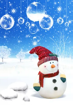 Снеговик в PSD формате - Новогодние картинки, рисунки и открытки